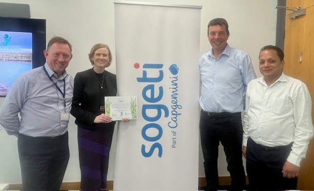 Certificates being presented to Sogeti for Sustainability Initiatives 